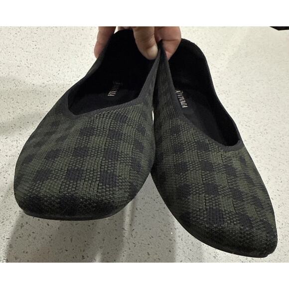 VIVAIA Margot 2.0 Square-Toe V-Cut Flats - Women's EU 42 US 10.5-11 Olive Plaid - Picture 3 of 8